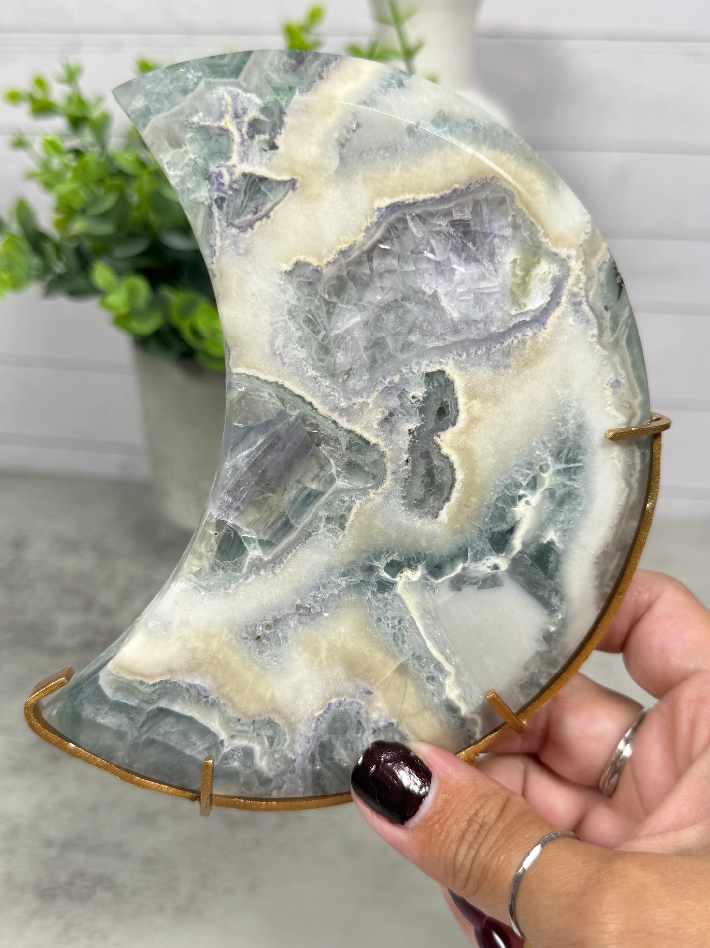 Fluorite Agate Moon | Luna