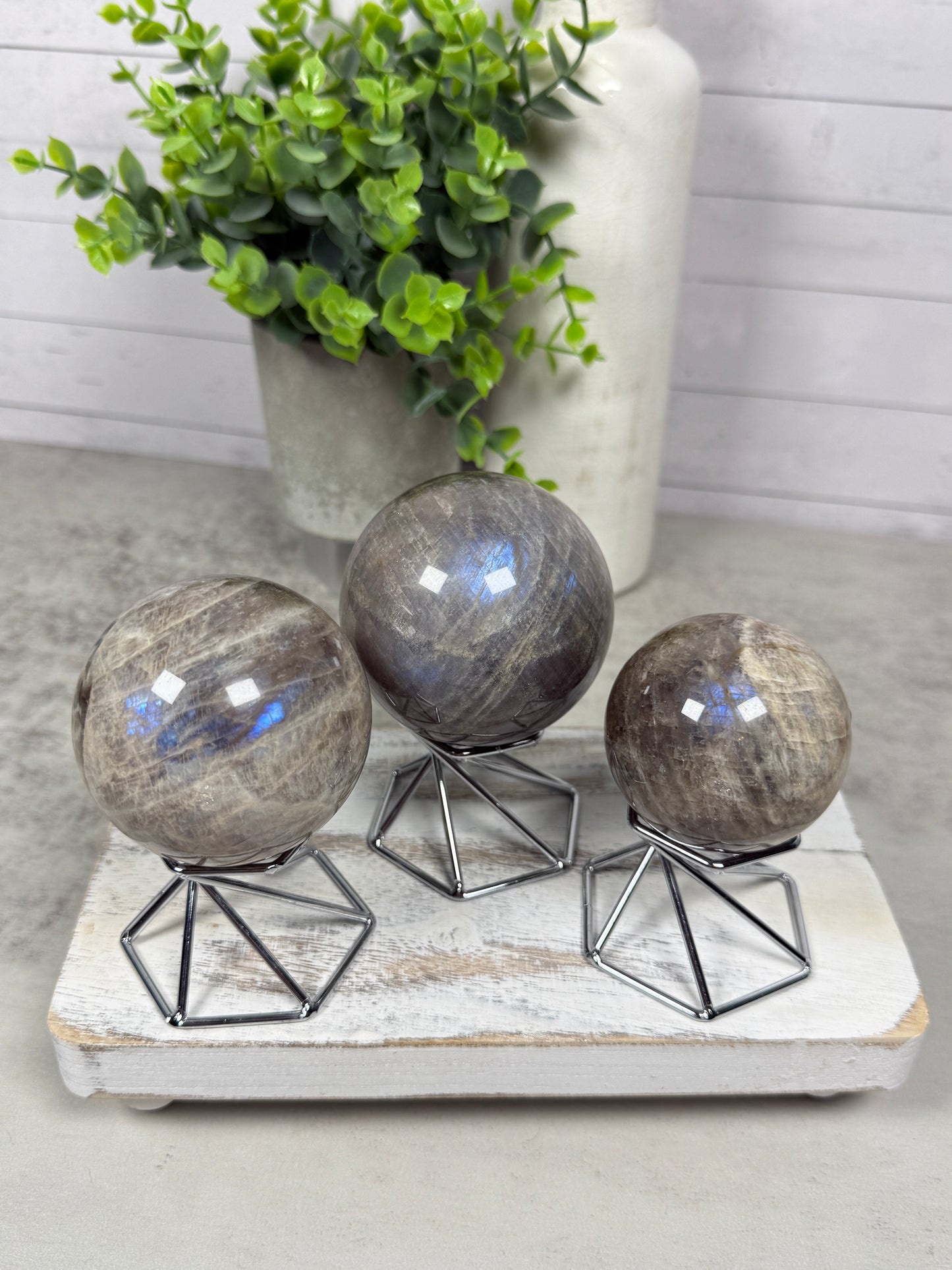 Blue Moonstone Spheres