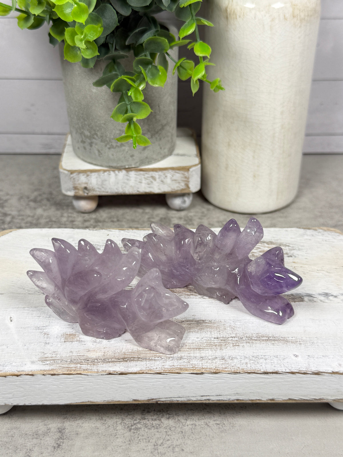 Amethyst 9 Tail Carvings