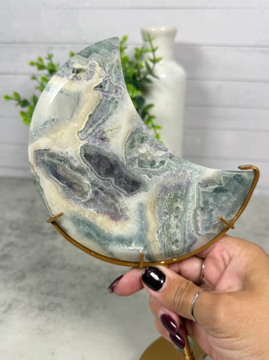 Fluorite Agate Moon | Luna