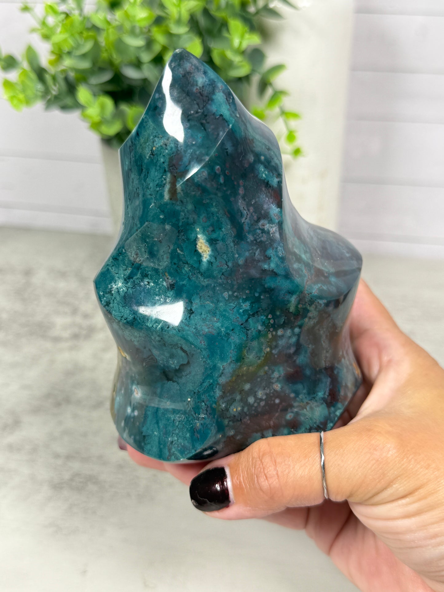 Teal Ocean Jasper Flame