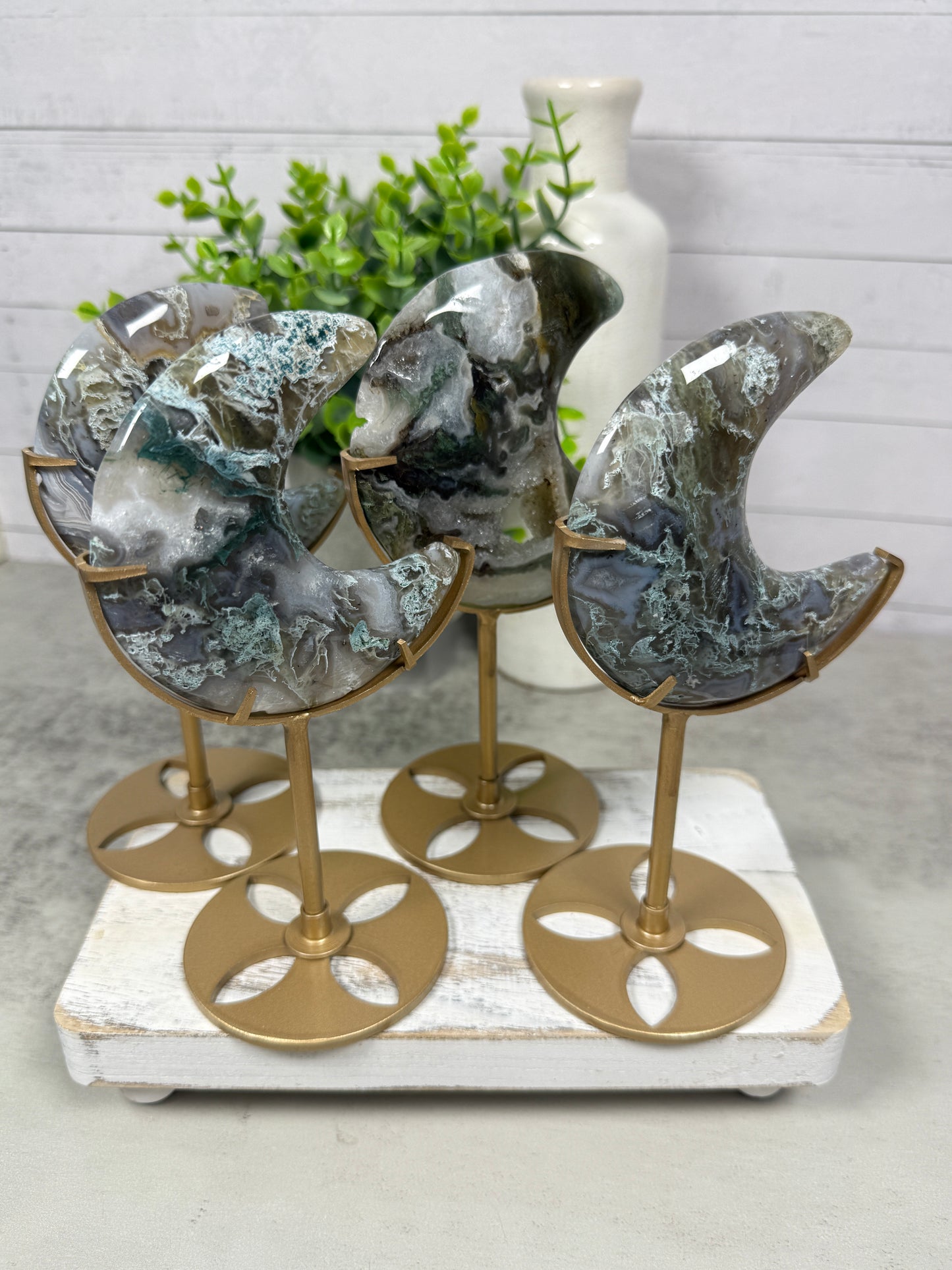 Moss Agate Moons | Lunas