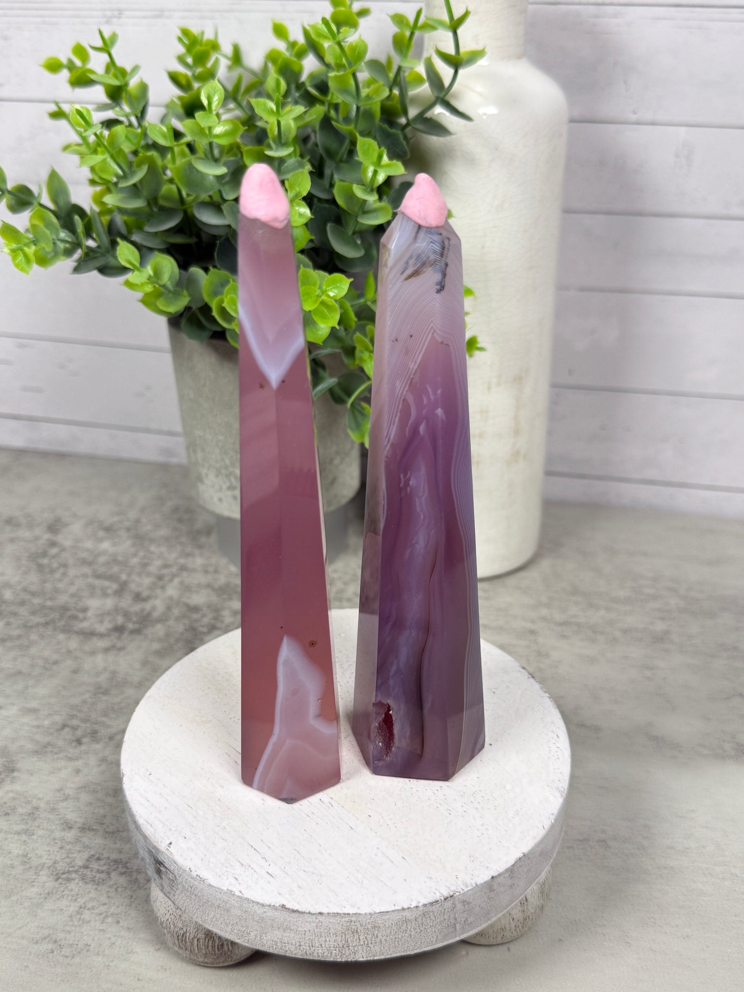 Pink Jelly Agate Towers