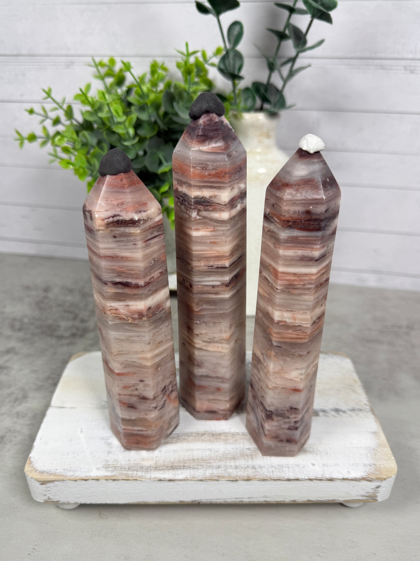 Pink Banded Agate Towers