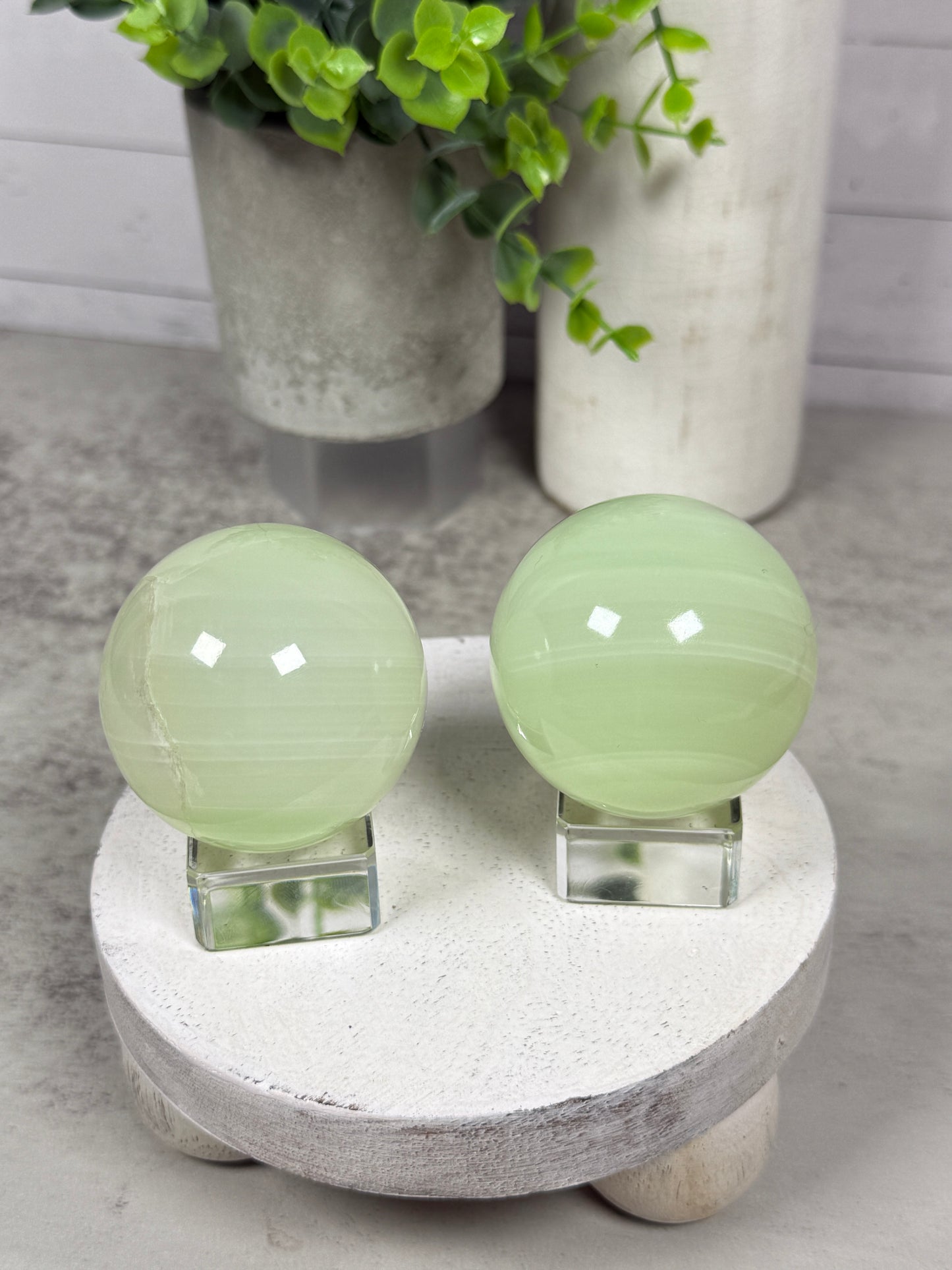 Green Onyx Spheres from Mexico