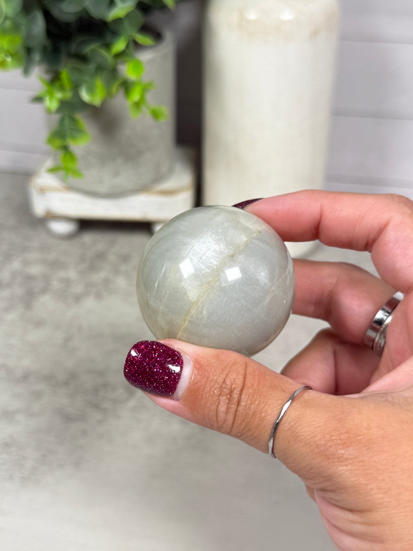 Sage Green Moonstone Spheres