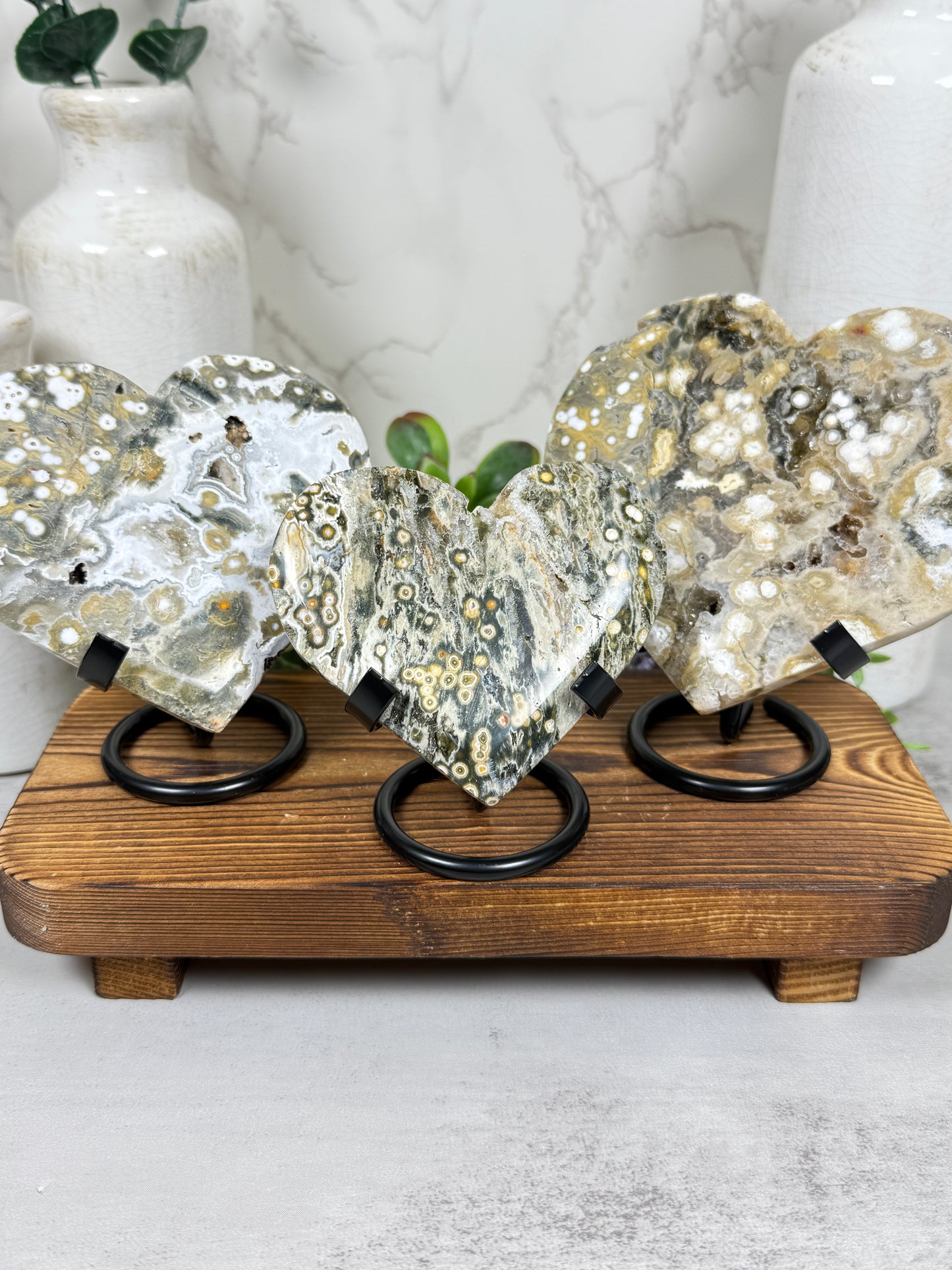 Ocean Jasper Hearts