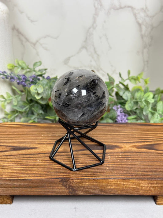Black Tourmaline in Quartz Spheres