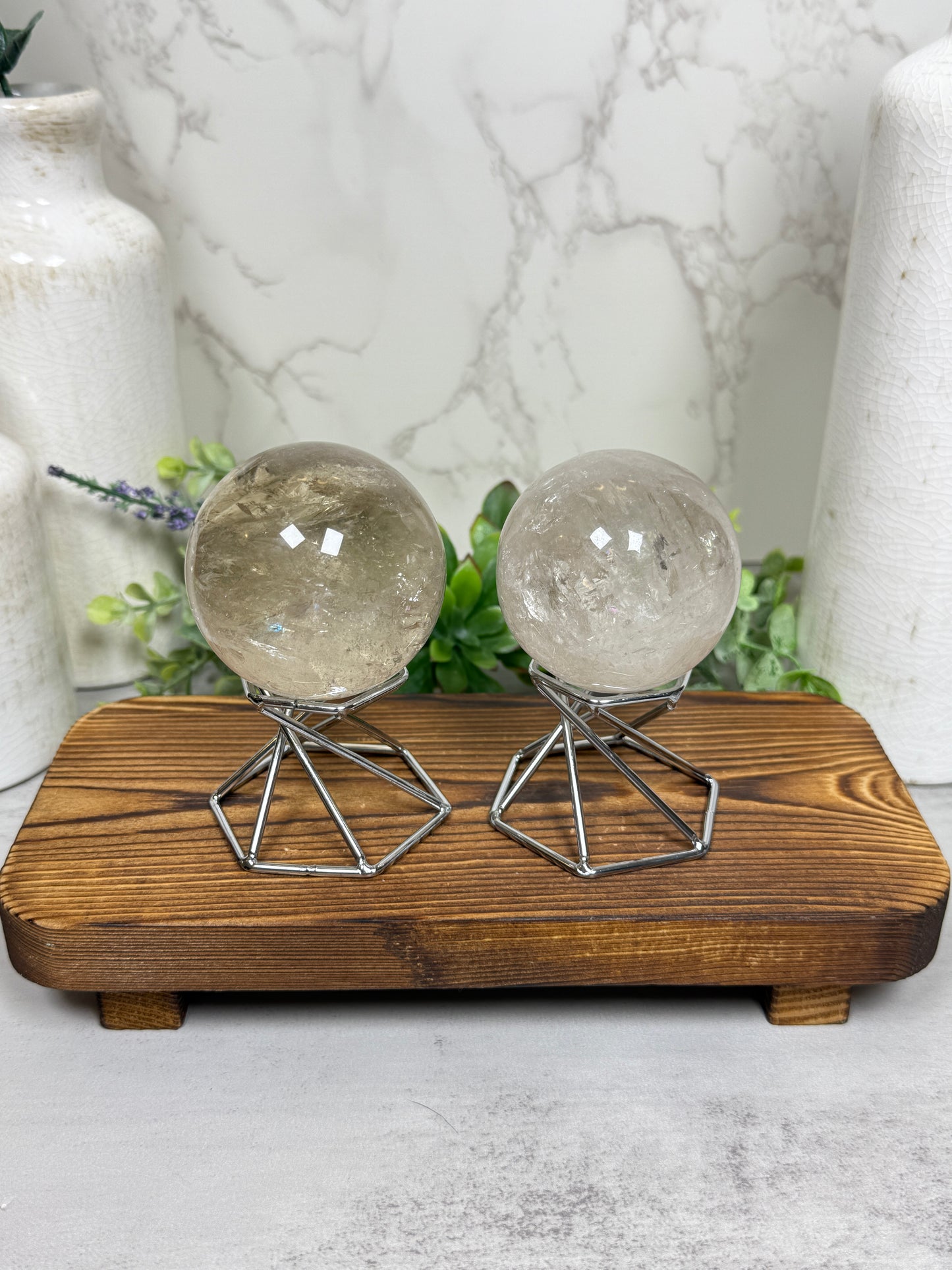 Rainbow Smoky Quartz Spheres
