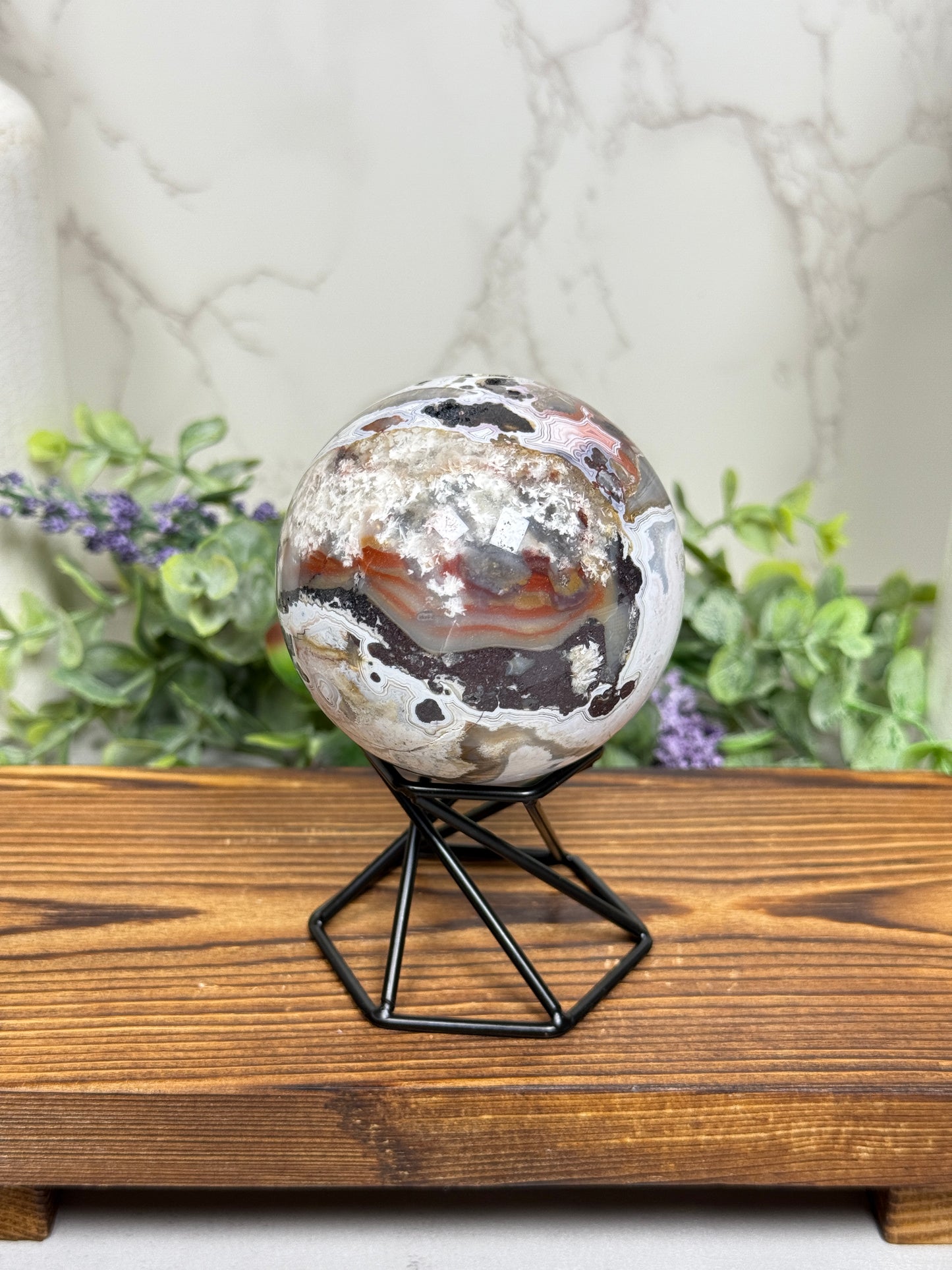 Mexican Crazy Lace Agate Sphere