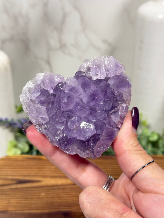 Amethyst Cluster Hearts - You Pick