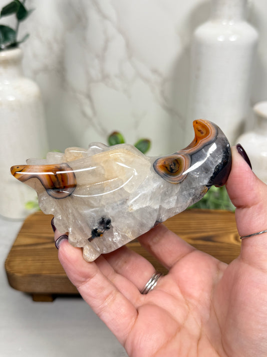 Red Sardonyx Dragon Heads