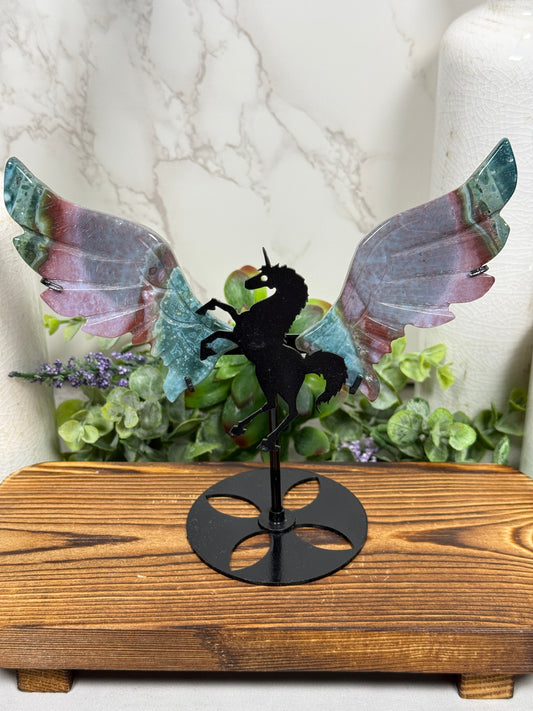 Colorful Ocean Jasper Unicorn Wings