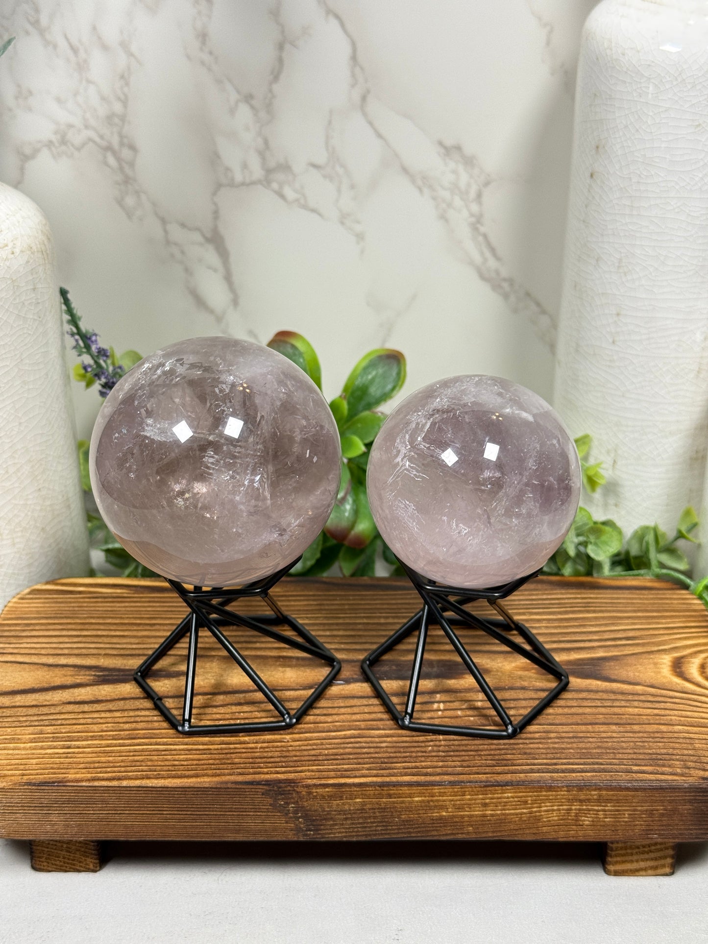 Smokey Quartz with Amethyst Spheres