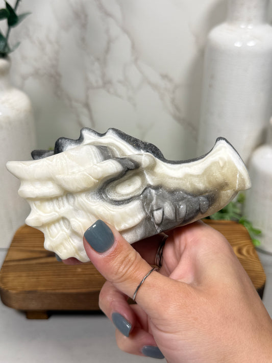 Panda Calcite Dragon Head