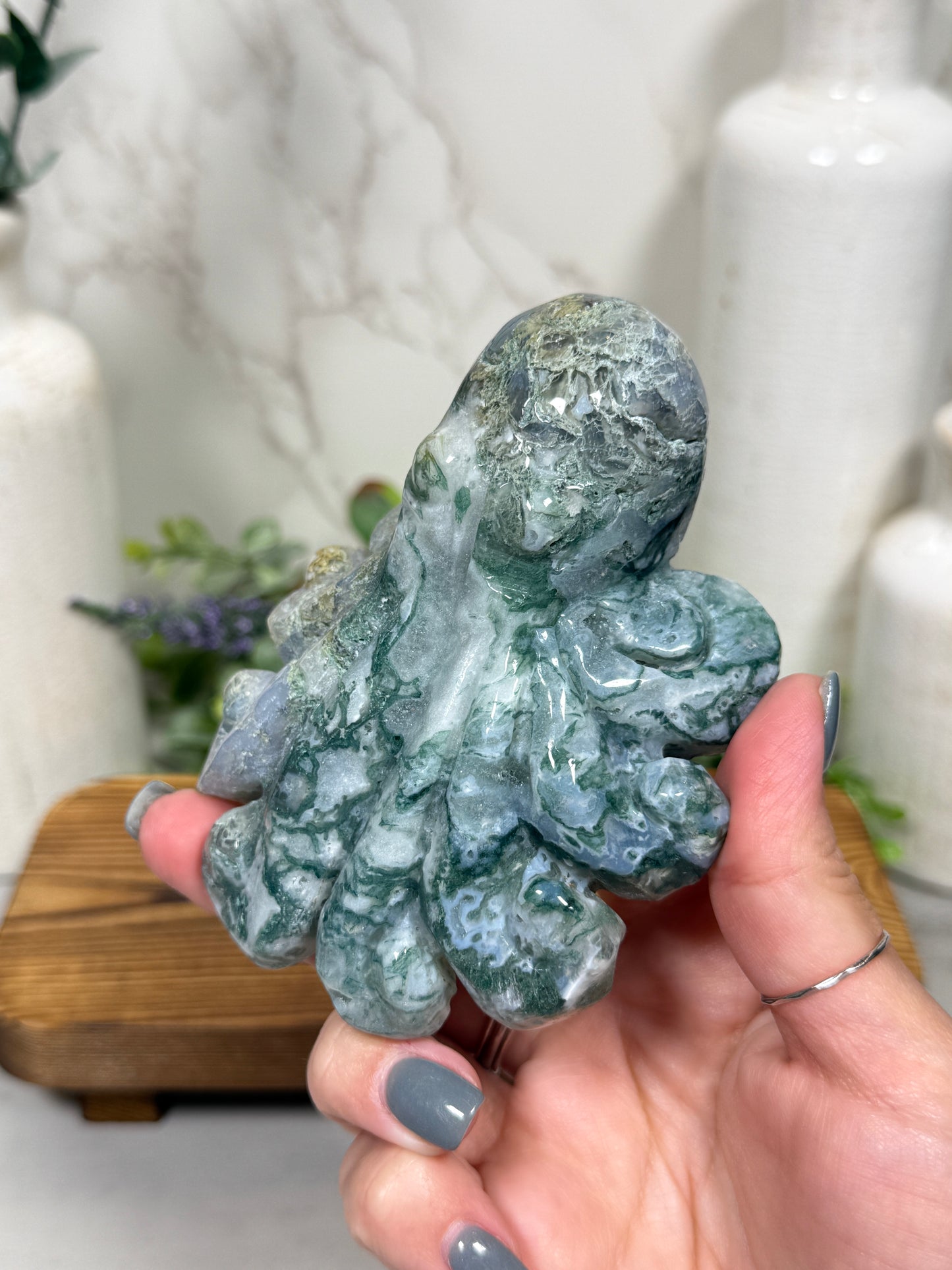 Moss Agate Carvings