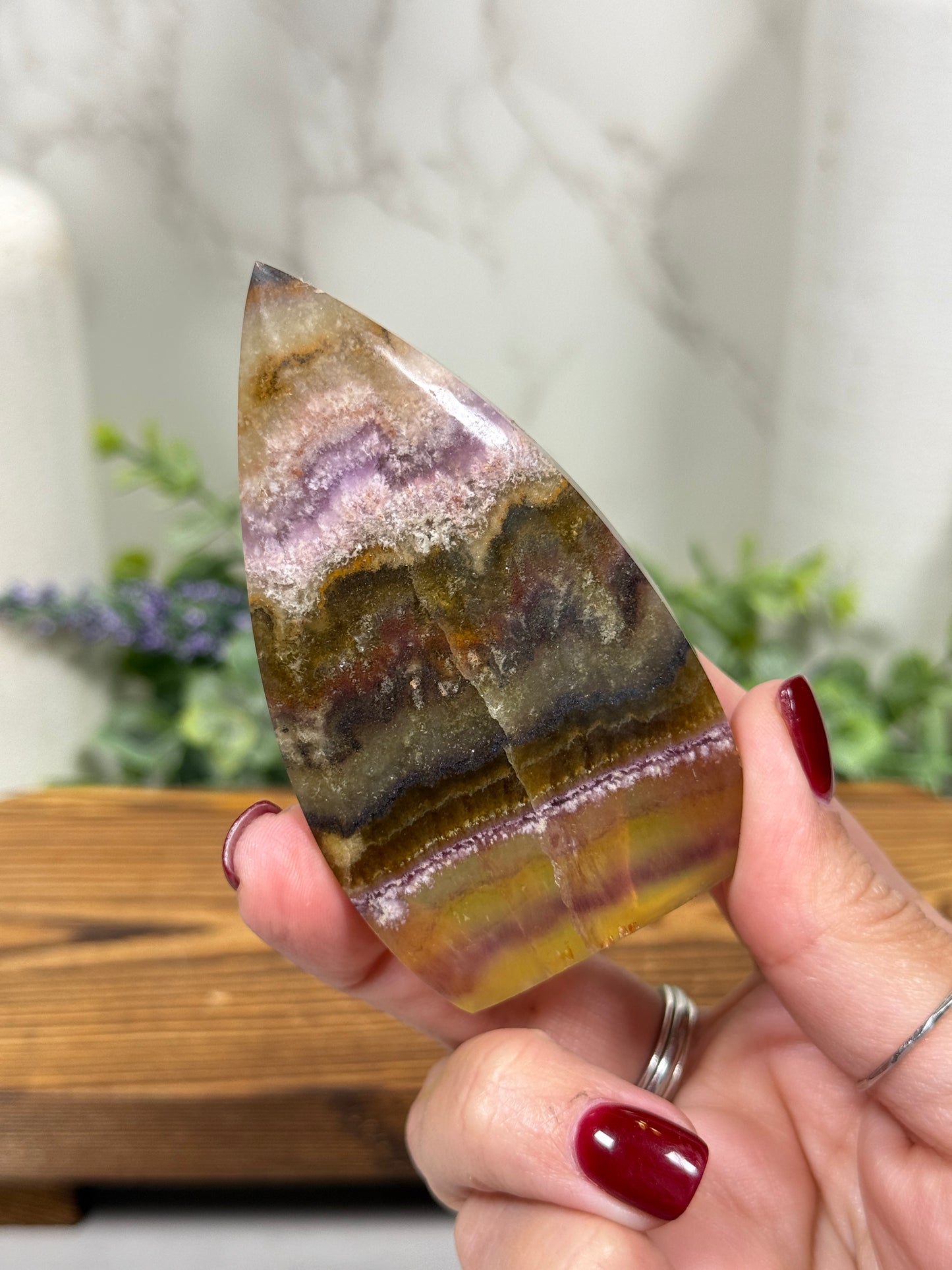 Aurora Fluorite Teardrop