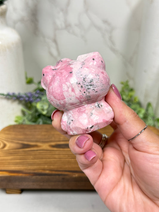 Pink Rhodanite Hello Kitty
