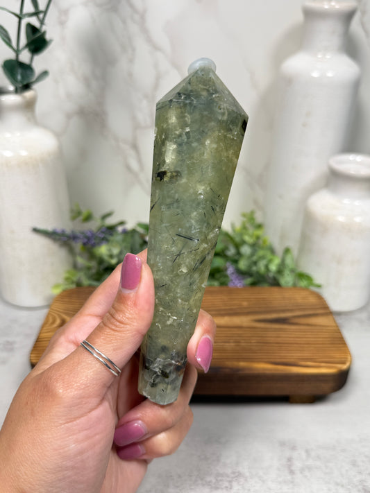 Prehnite Wands on Stands