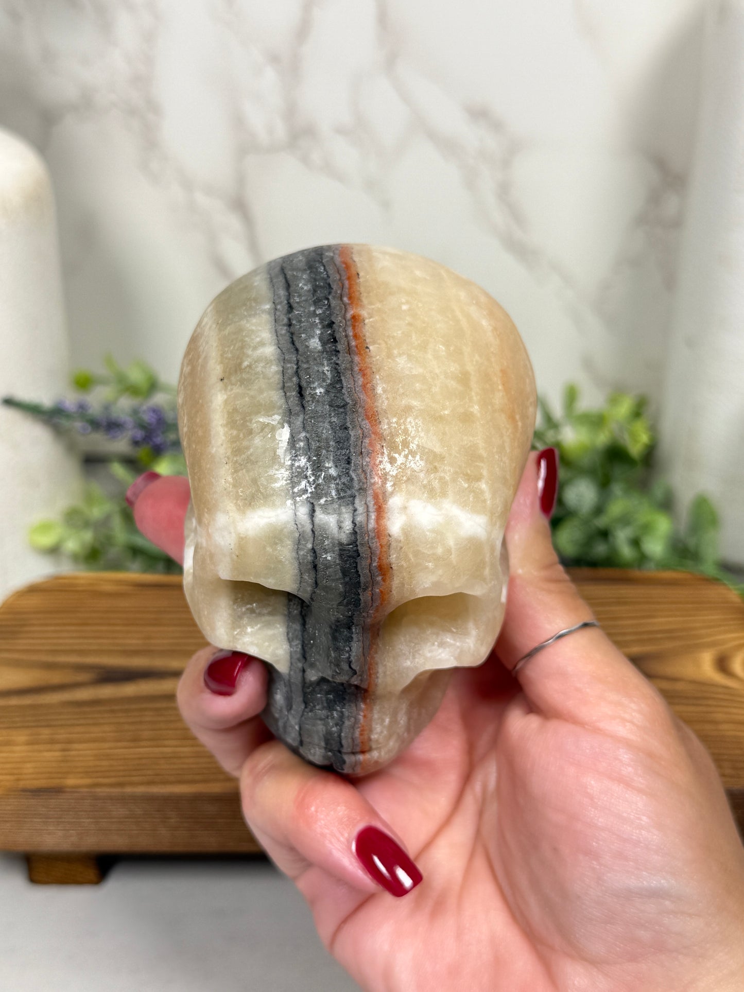 Calcite Banded Skull