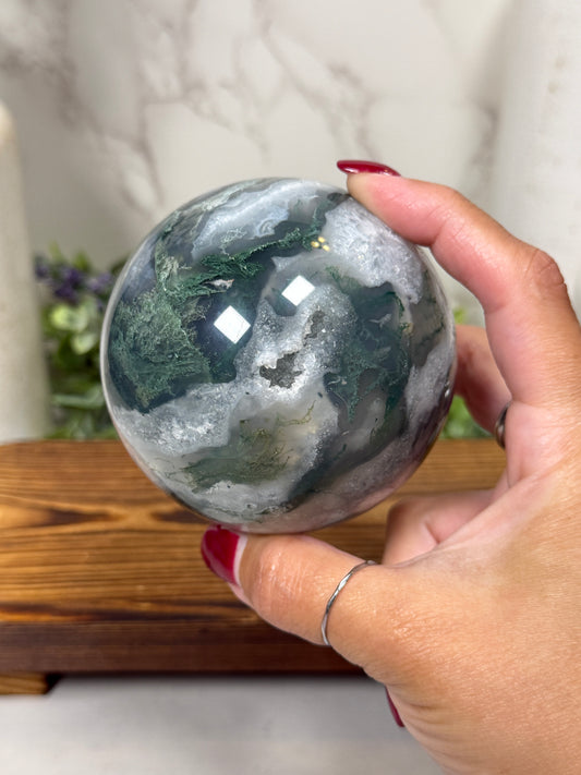 Moss Agate Sphere - G