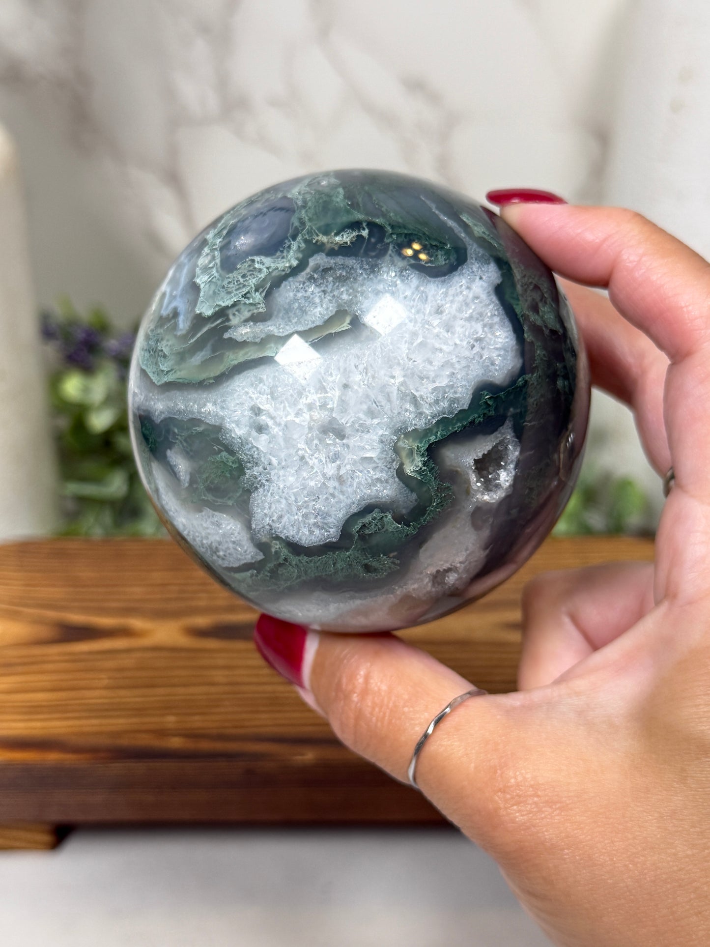 Moss Agate Sphere - G