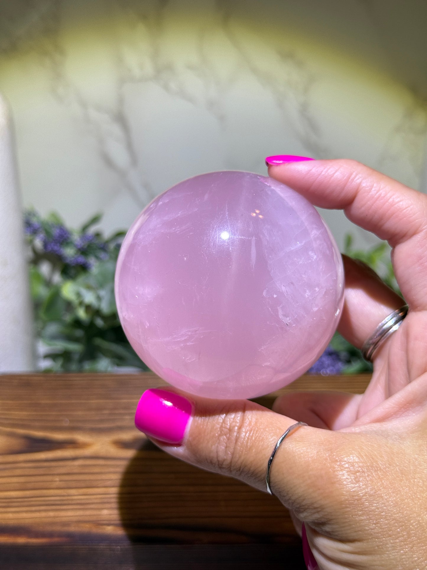 Pink Star Rose Quartz Spheres