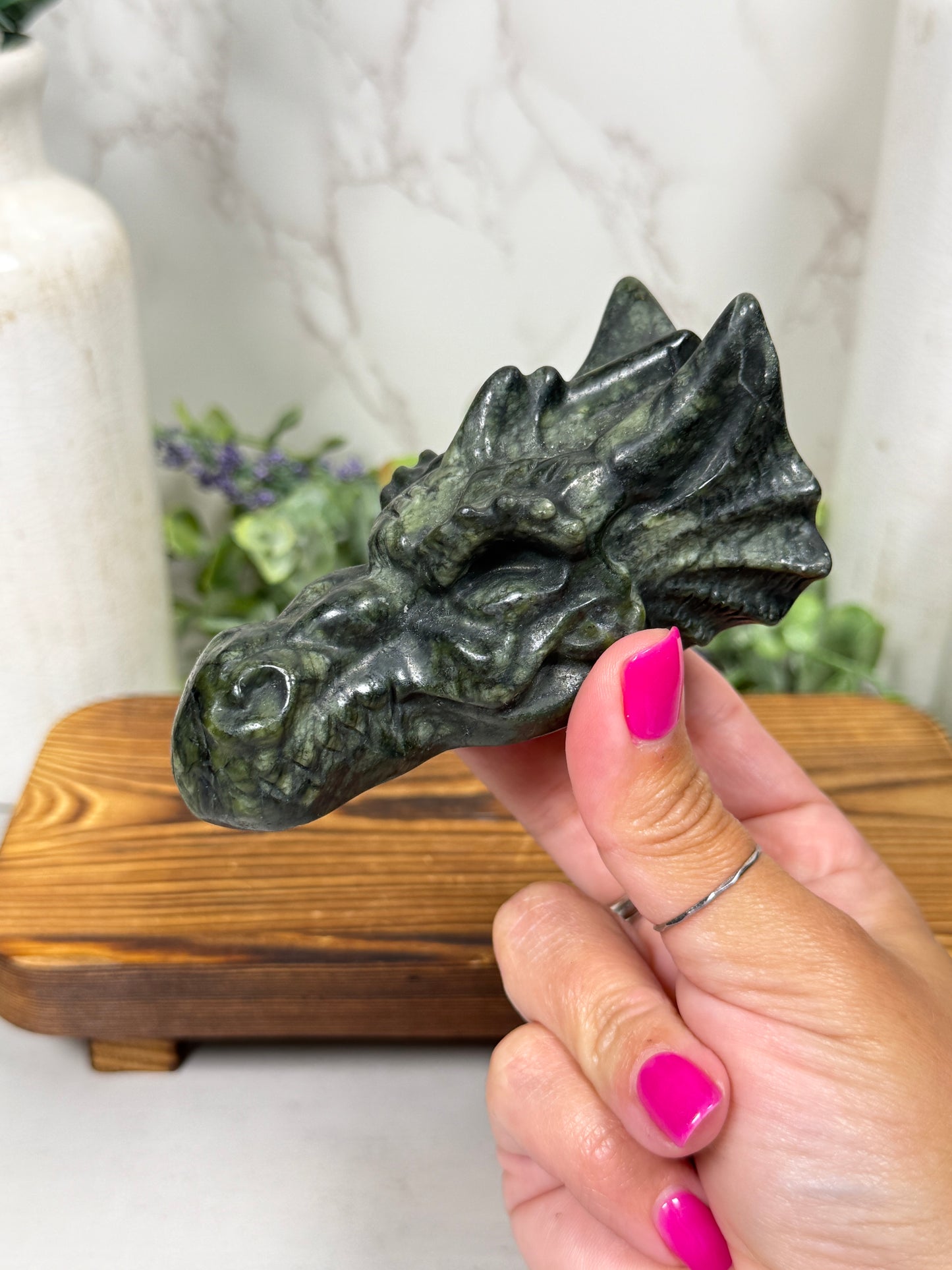 Green Jade Dragon Head