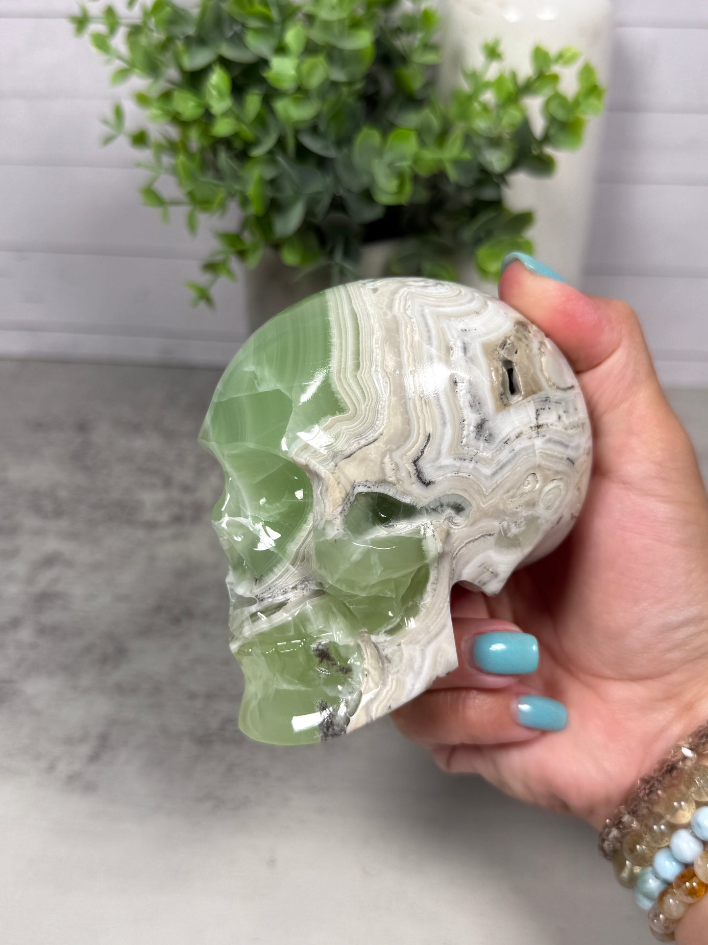 Green Onyx Skulls from Mexico