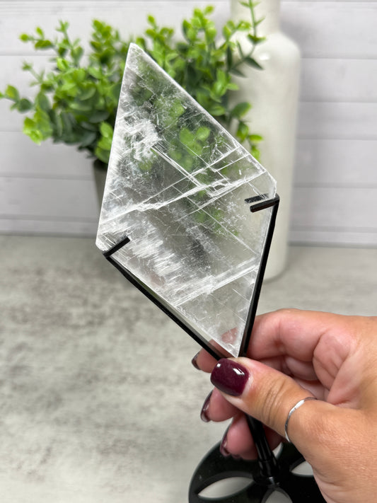 Selenite Diamonds on Stands