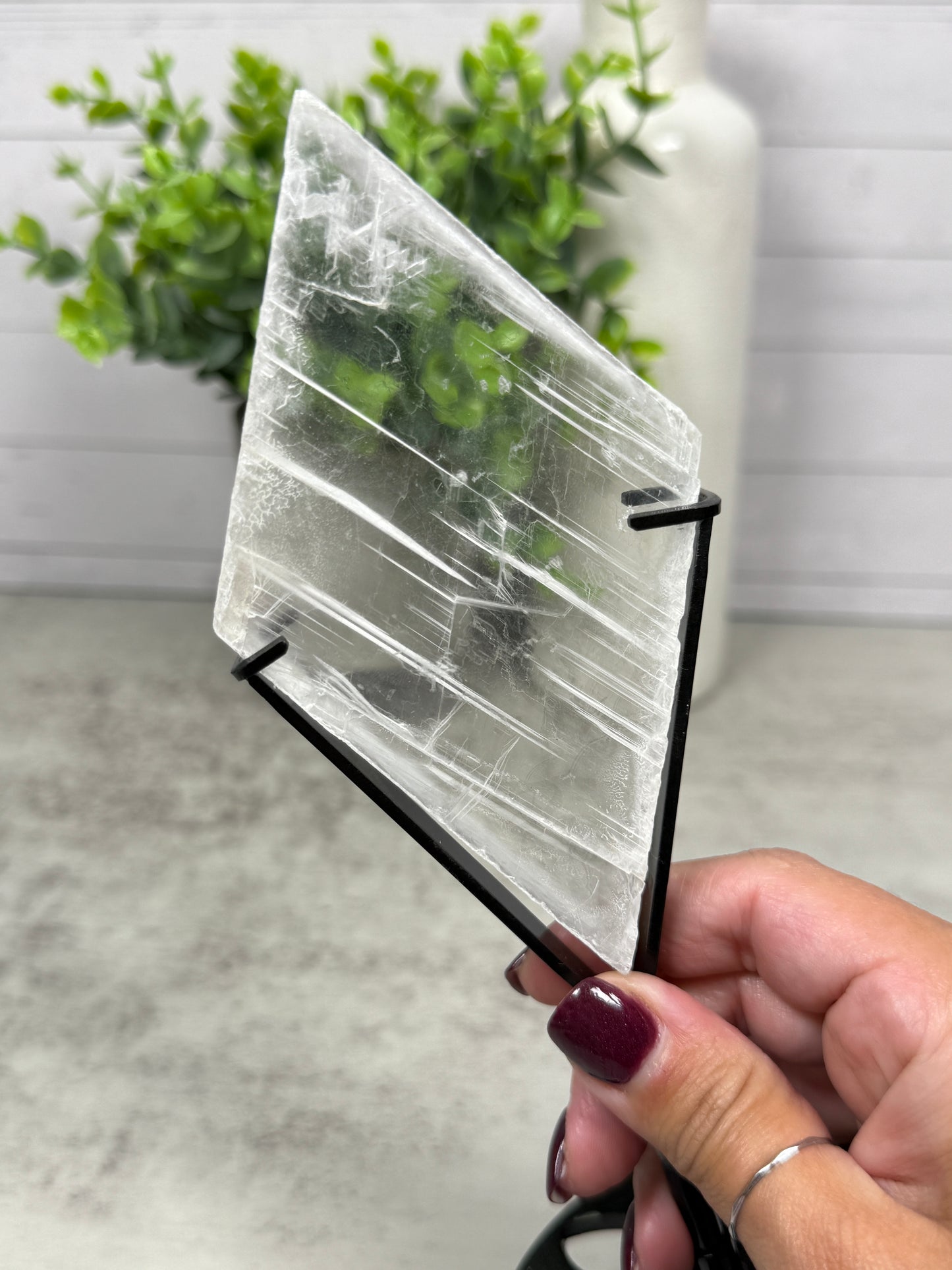 Selenite Diamonds on Stands