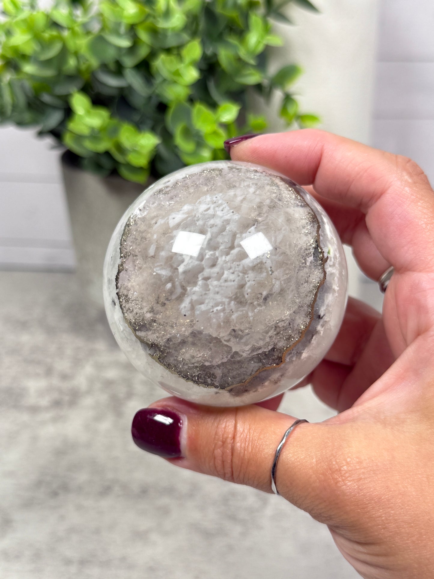 White Fluorite + Pyrite Spheres