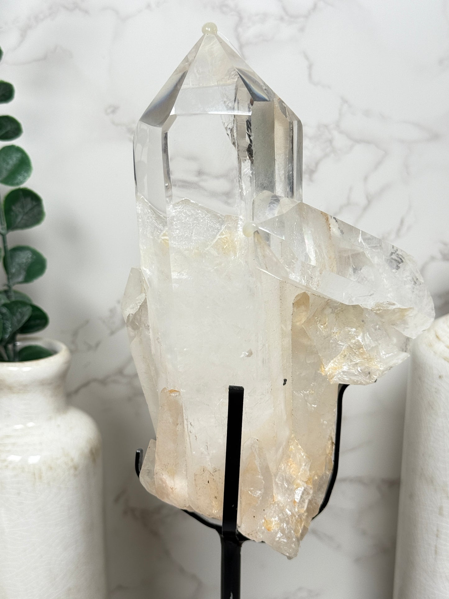 Quartz Cluster Points on Stands