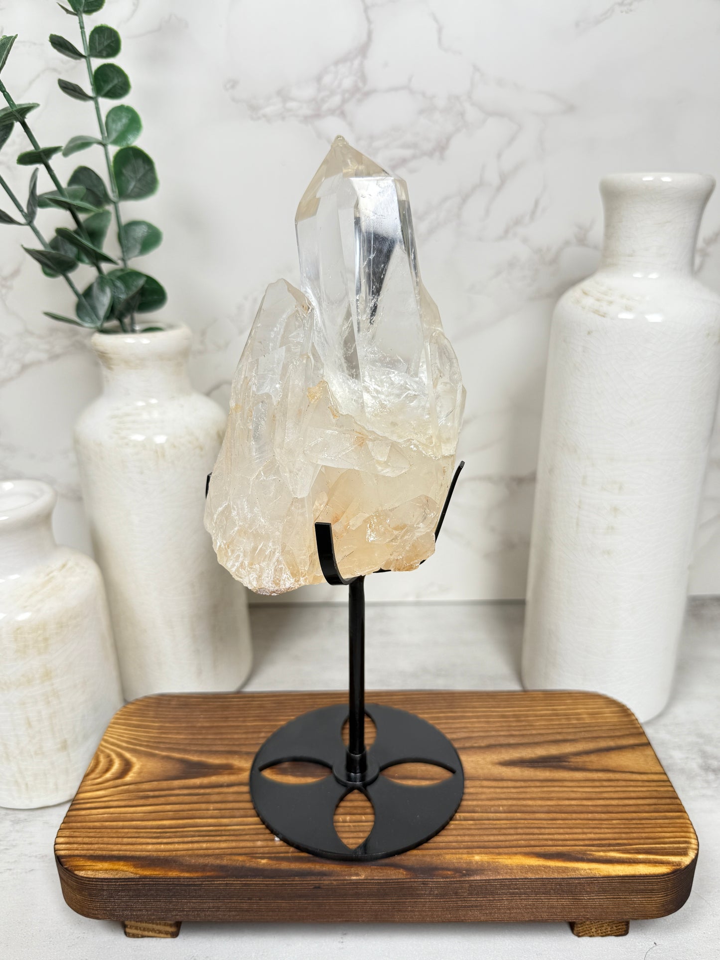 Quartz Cluster Points on Stands