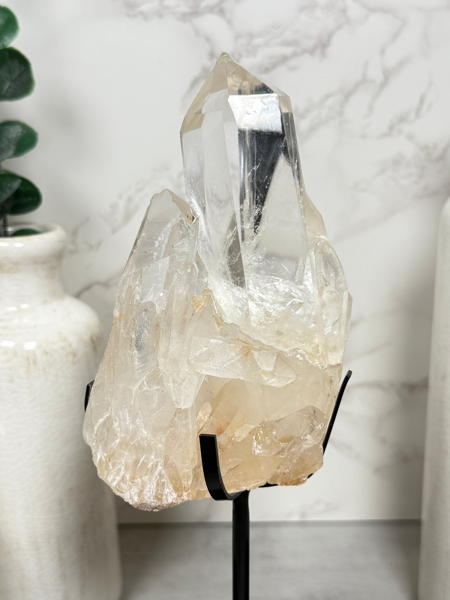 Quartz Cluster Points on Stands