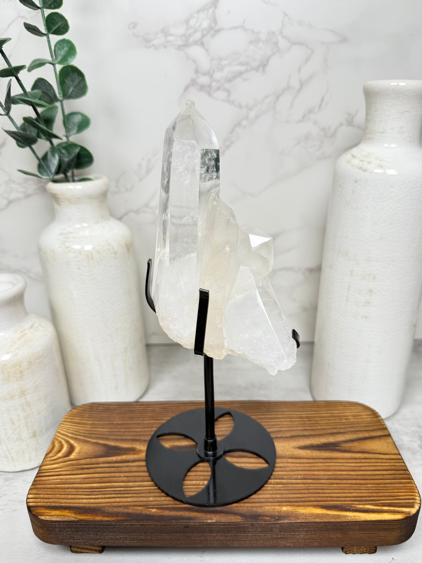 Quartz Cluster Points on Stands