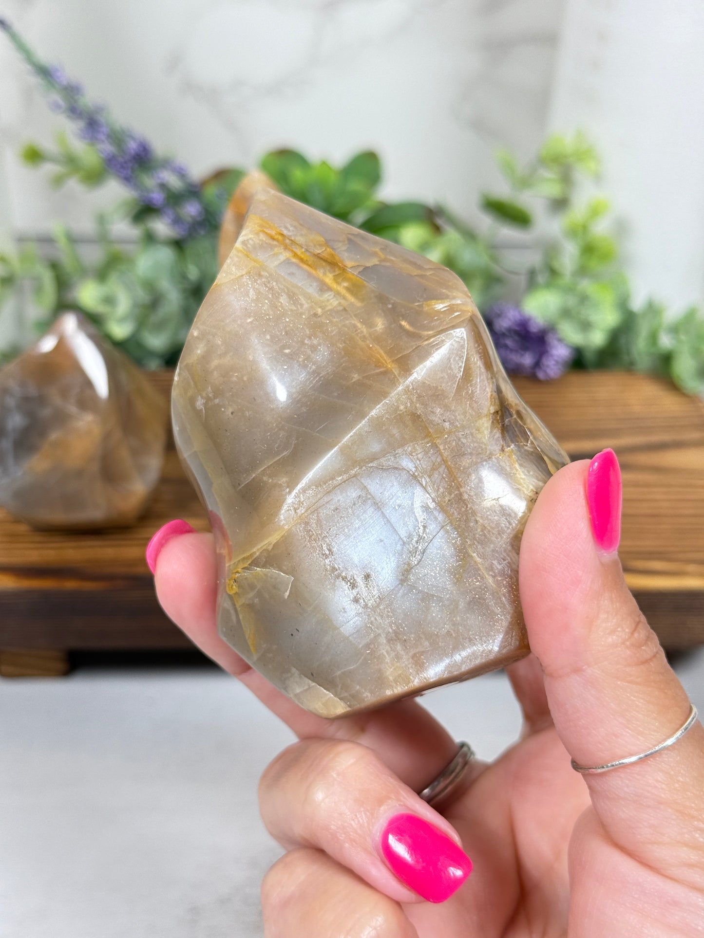 Peach Moonstone Flames