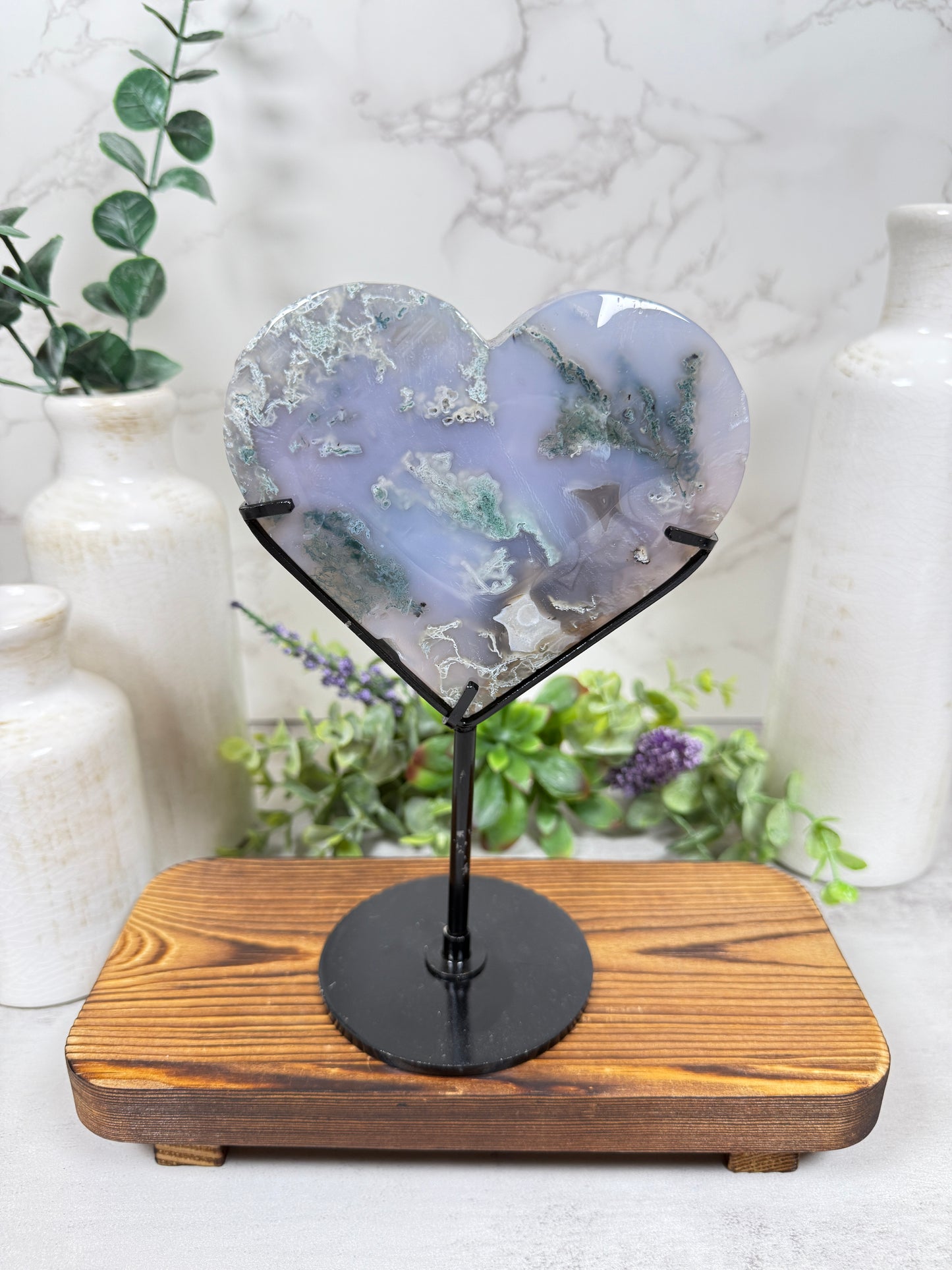 Moss Agate Heart