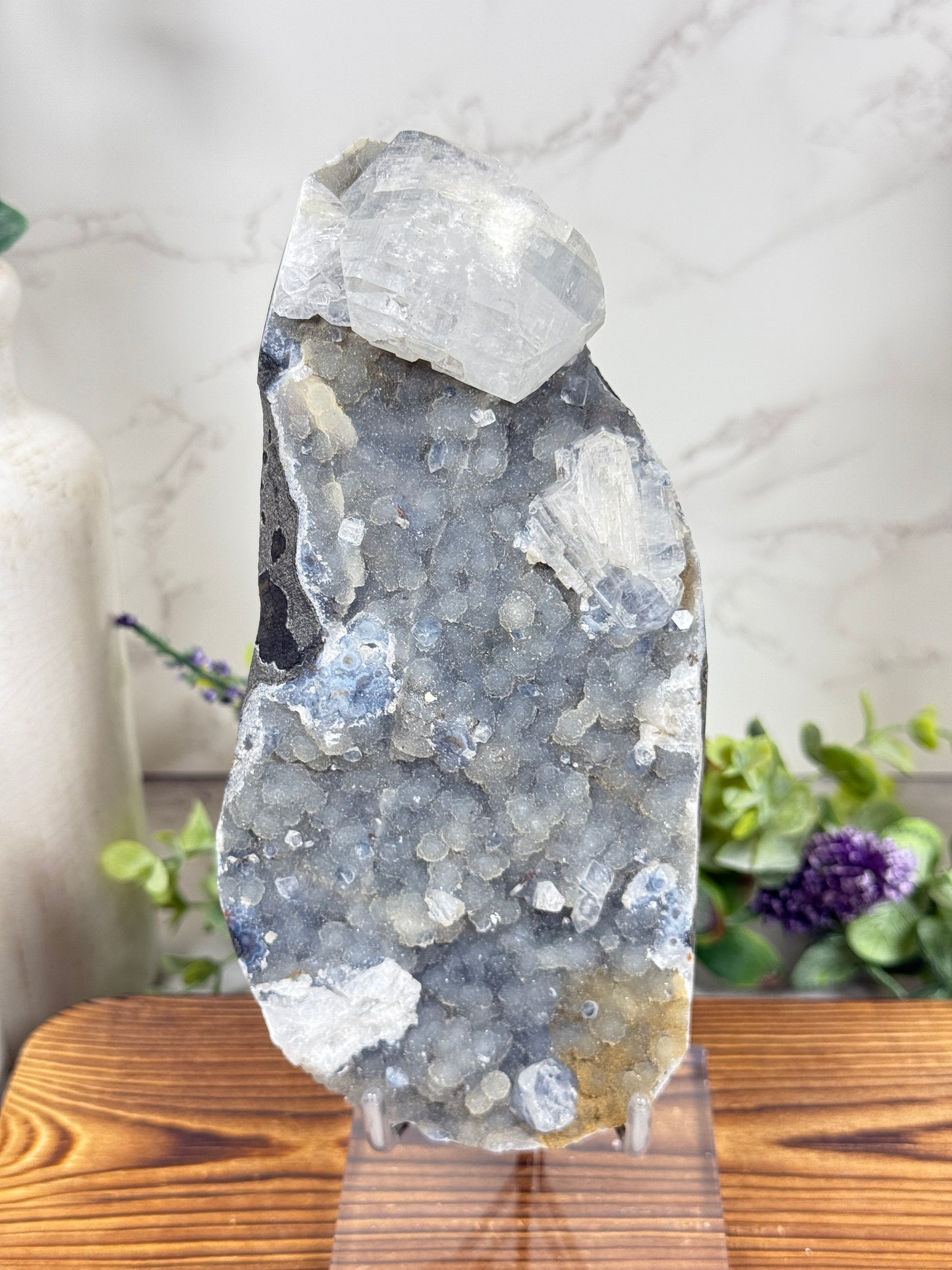 Druzy Chalcedony with Calcite XL