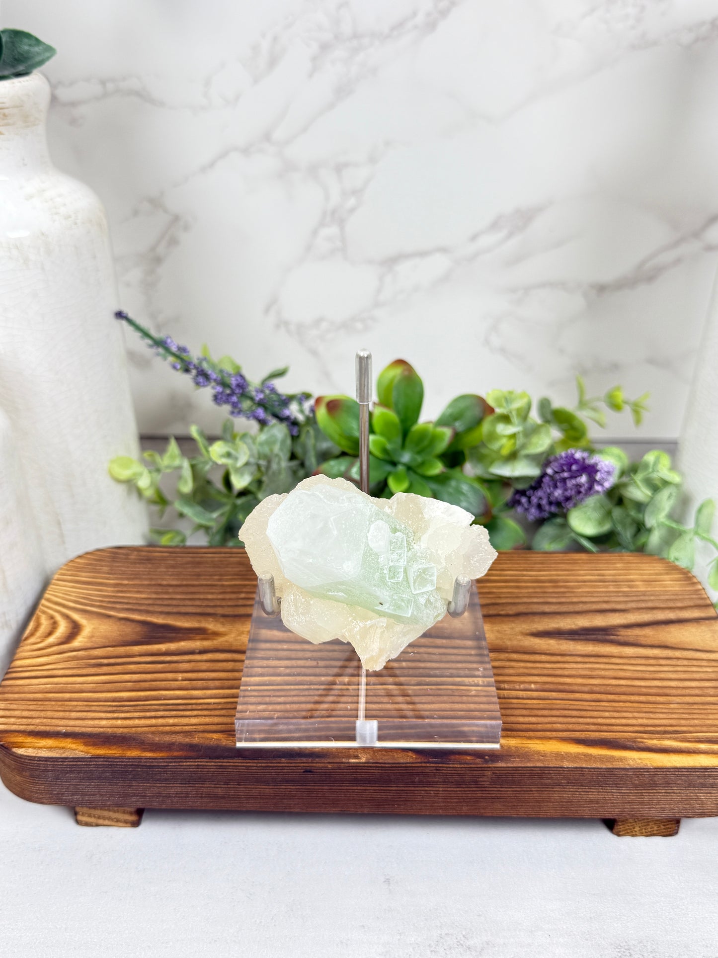 Green Apophyllite with Stilbite
