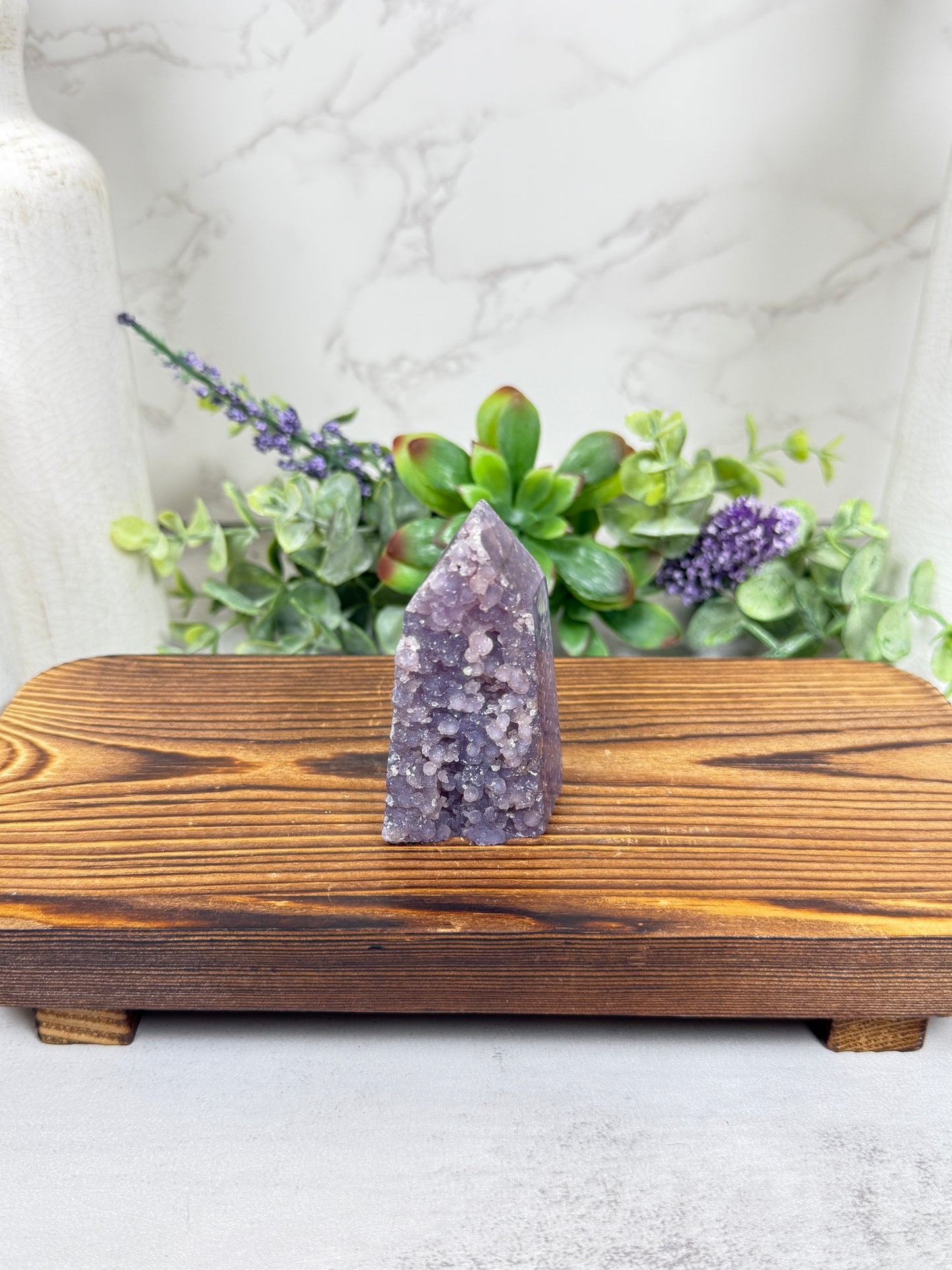 Druzy Grape Agate Tower