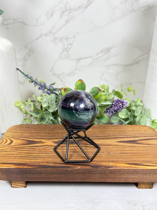 Dark Green + Purple Fluorite Sphere