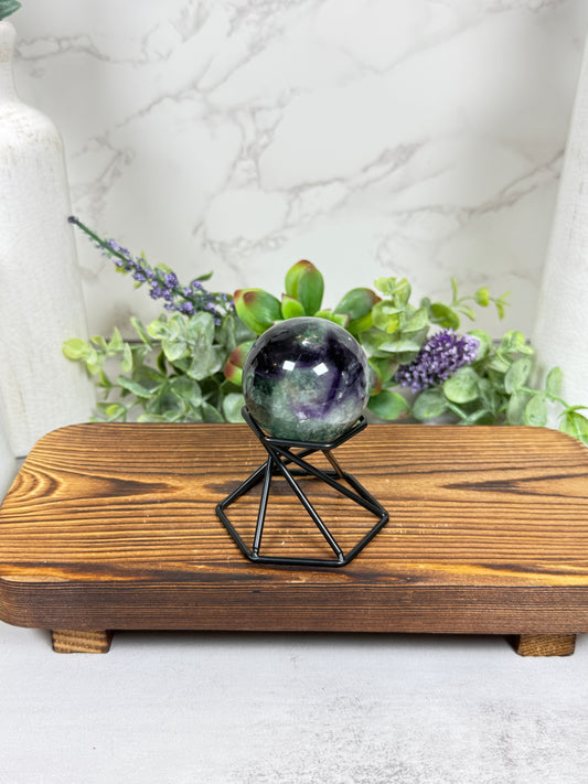 Dark Green + Purple Mini Fluorite Sphere