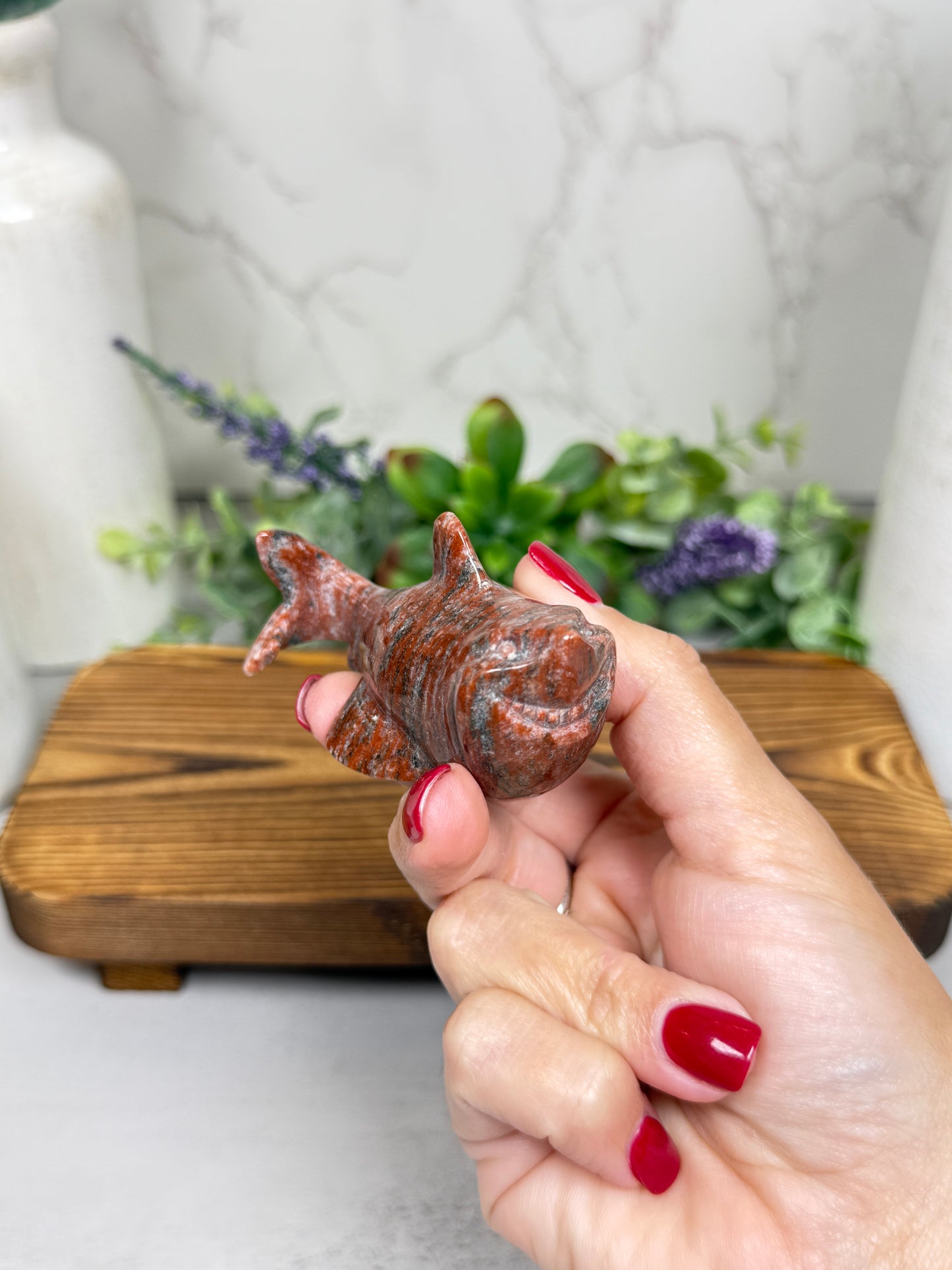 Bruce Shark Jasper Carving