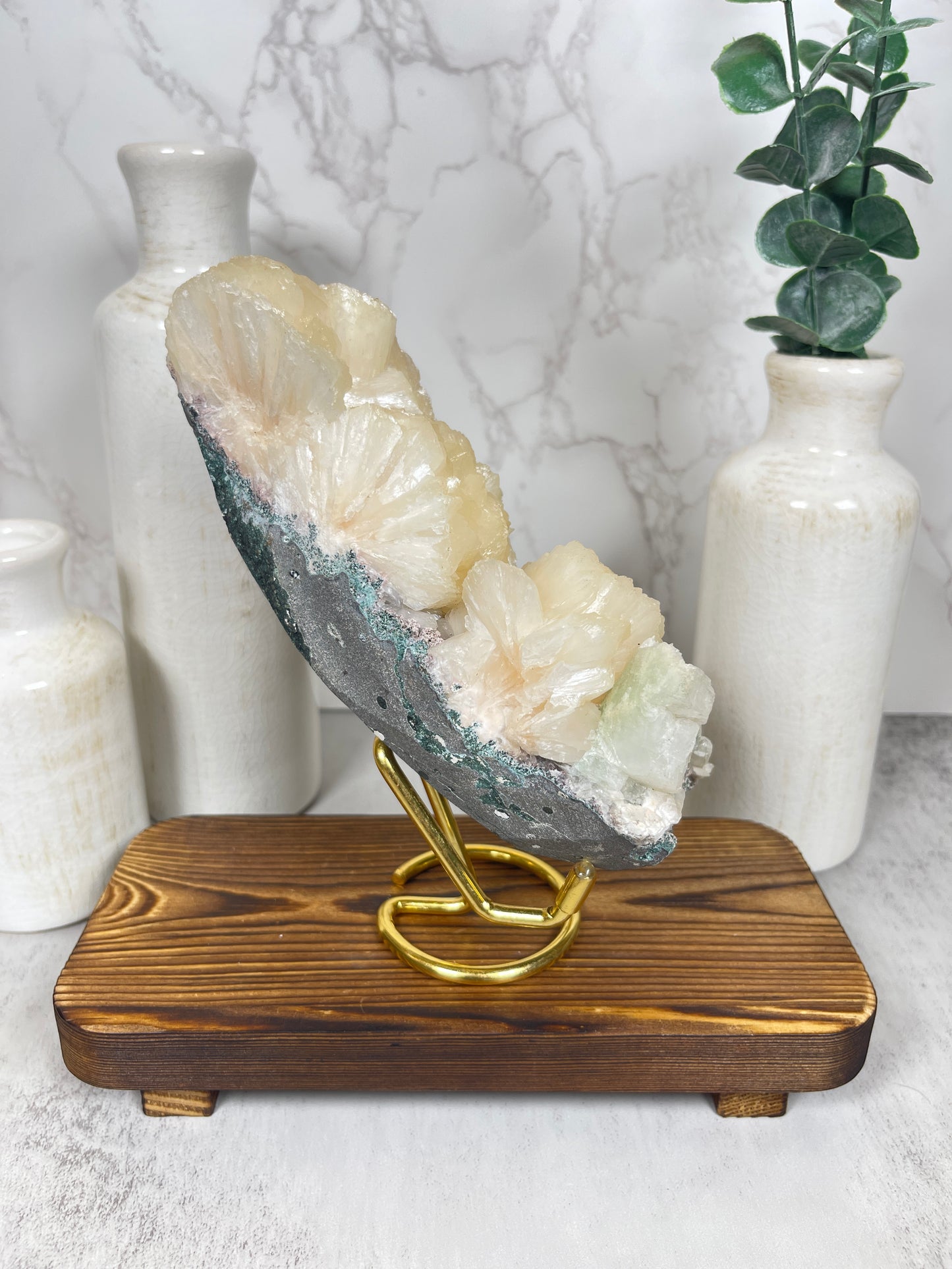 Stilbite Specimen with Green Apophyllite