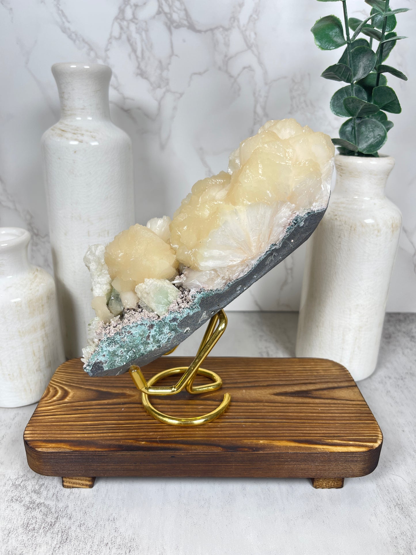 Stilbite Specimen with Green Apophyllite