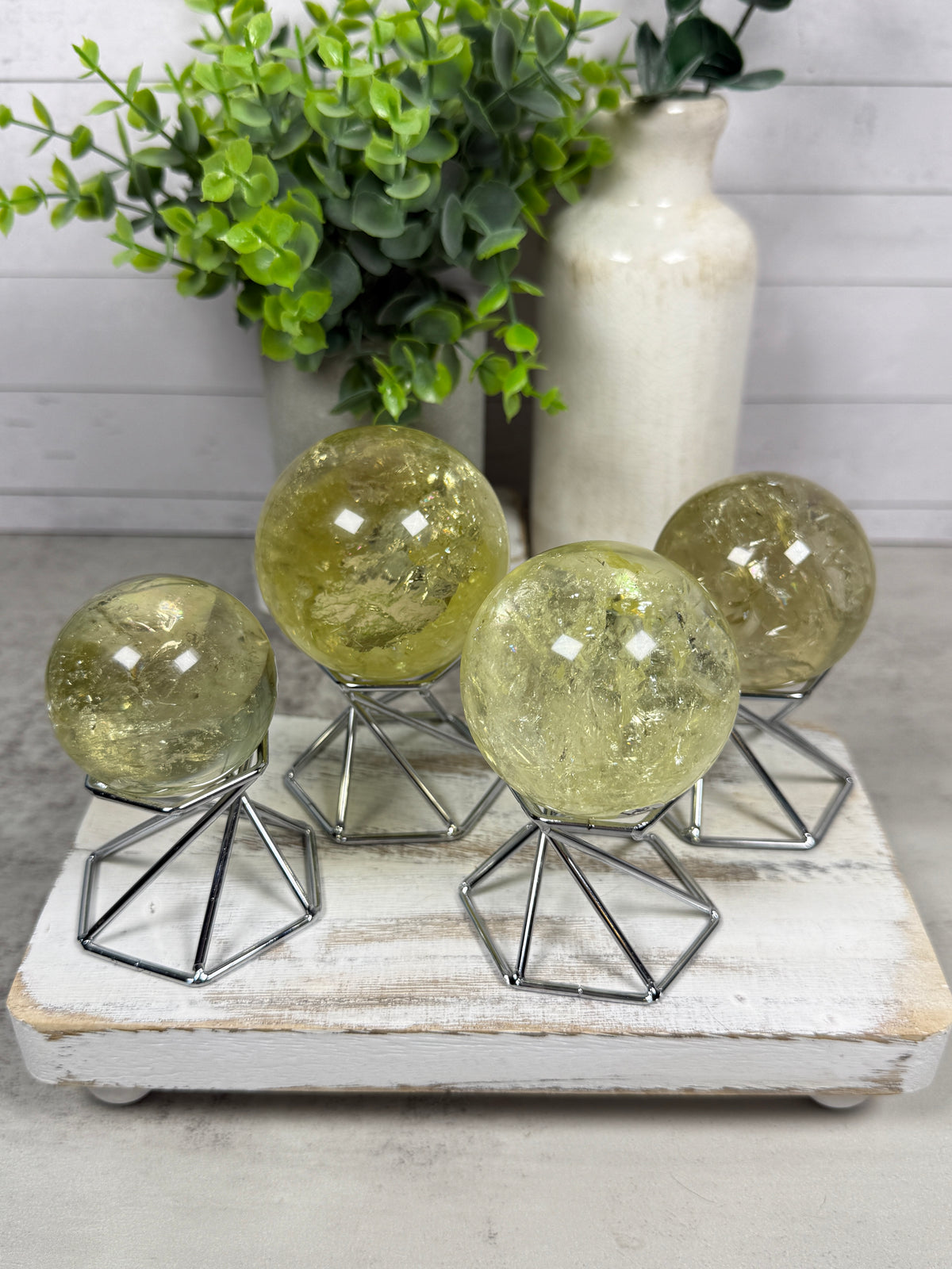Rainbow Citrine Spheres