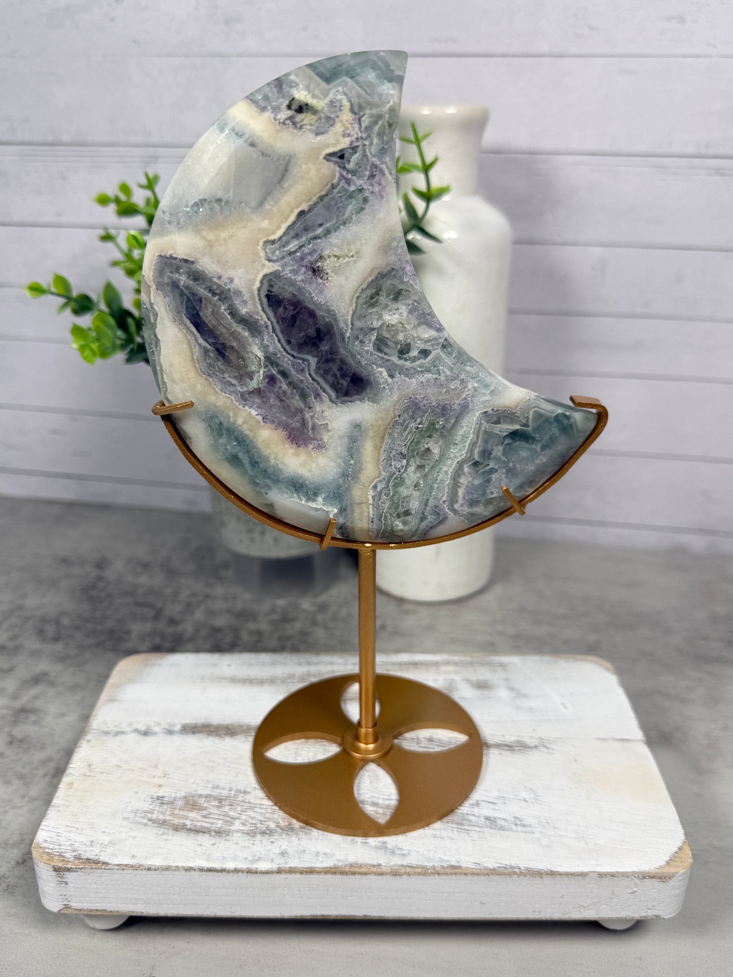 Fluorite Agate Moon | Luna