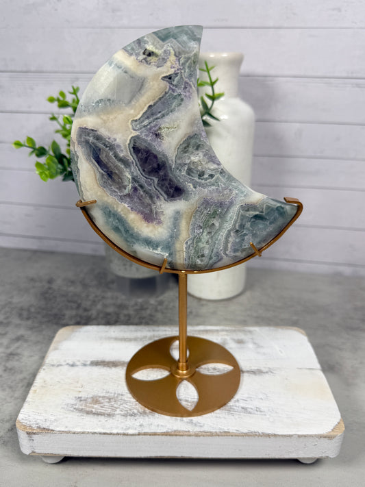Fluorite Agate Moon | Luna