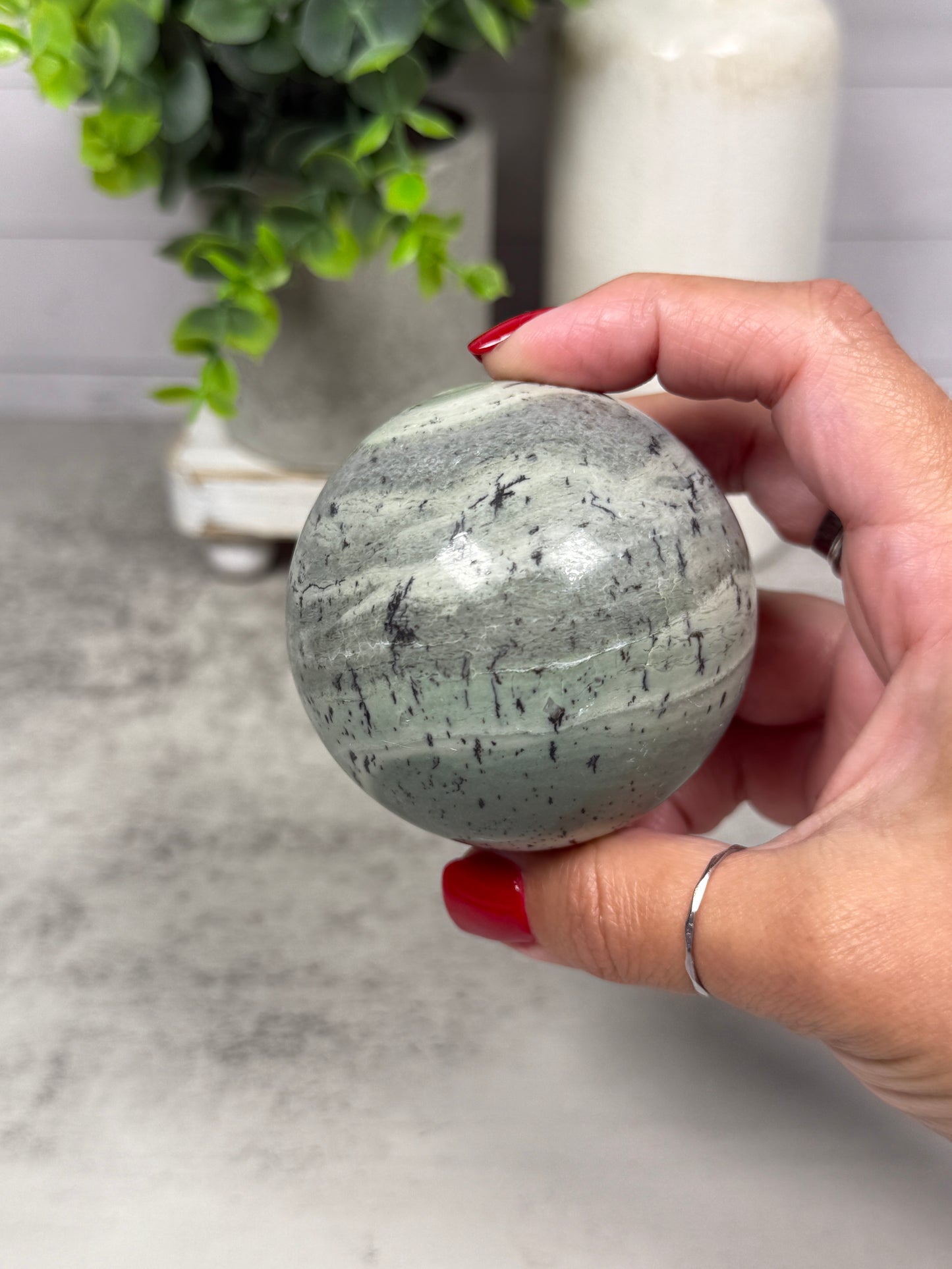 Dendritic Green Agate Spheres